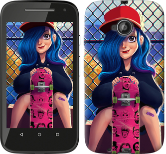 

Чехол Прикольная девочка со скейтбордом для Motorola Moto E2 618452