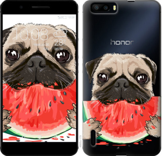 

Чохол Мопс і кавун на Huawei Honor 6 Plus 843841