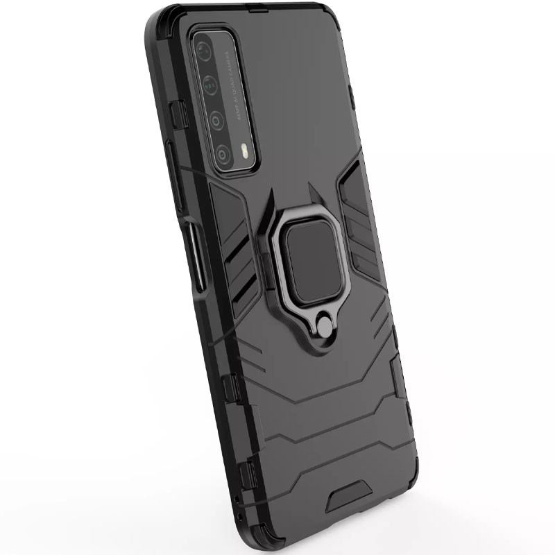 Ударостійкий чохол Transformer Ring for Magnet на Huawei P Smart (2021) (Чорний / Soul Black) в магазині vchehle.ua