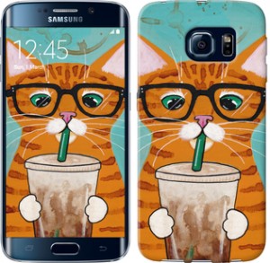 Чехол Зеленоглазый кот в очках для Samsung Galaxy S6 Edge G925F