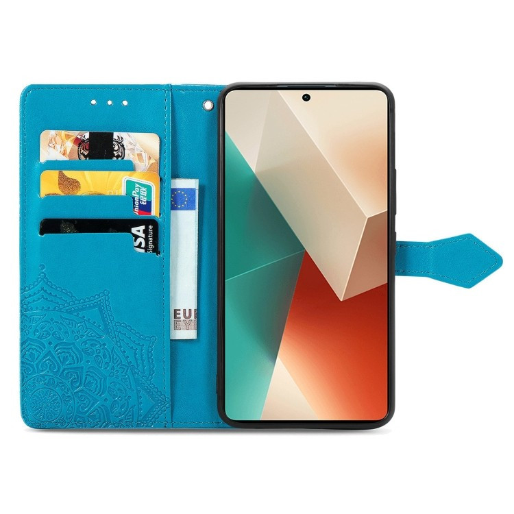 Фото Шкіряний чохол-книжка Art Case з візитницею на Xiaomi Redmi Note 14 Pro 4G (Синій) на vchehle.ua