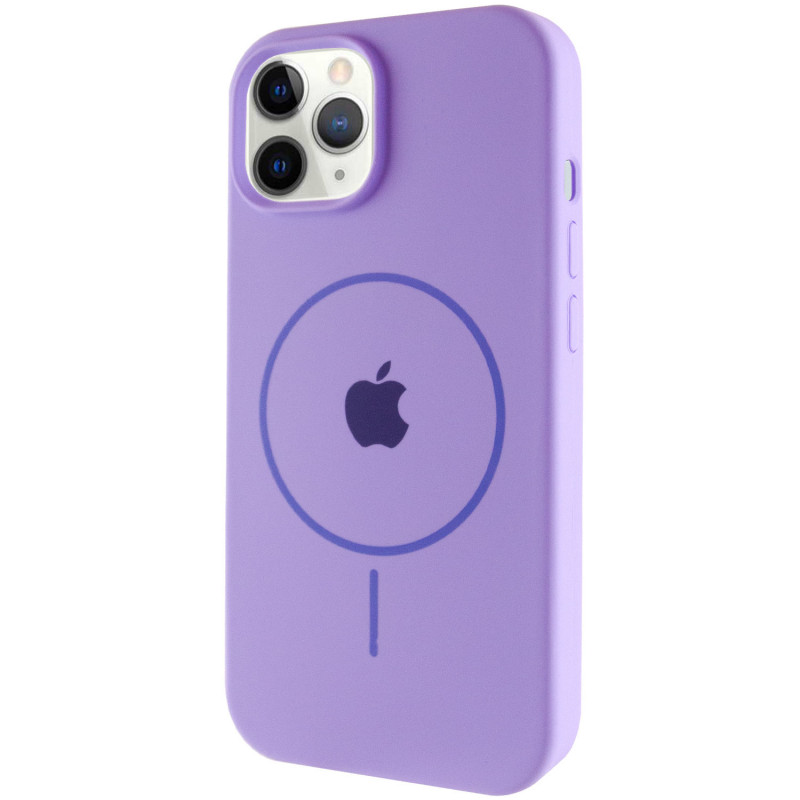 Чохол Silicone Case Full Protective (AA) with Magnetic Safe на Apple iPhone 12 Pro Max (6.7") (Бузковий / Dasheen)