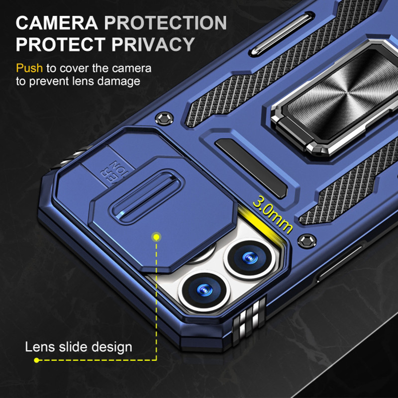 Купить Ударопрочный чехол Camshield Army Ring для Apple iPhone 13 Pro Max (6.7") (Синий / Navy) на vchehle.ua
