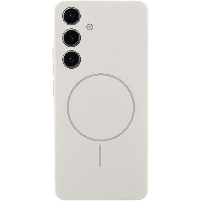 Чехол Silicone Cover Lakshmi Full Camera (AA) with MagFit для Samsung Galaxy S25+ (Белый / White)