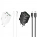 СЗУ Hoco N55 Fundador PD20W four-port (2USB-A/2C) + кабель Type-C to Lightning