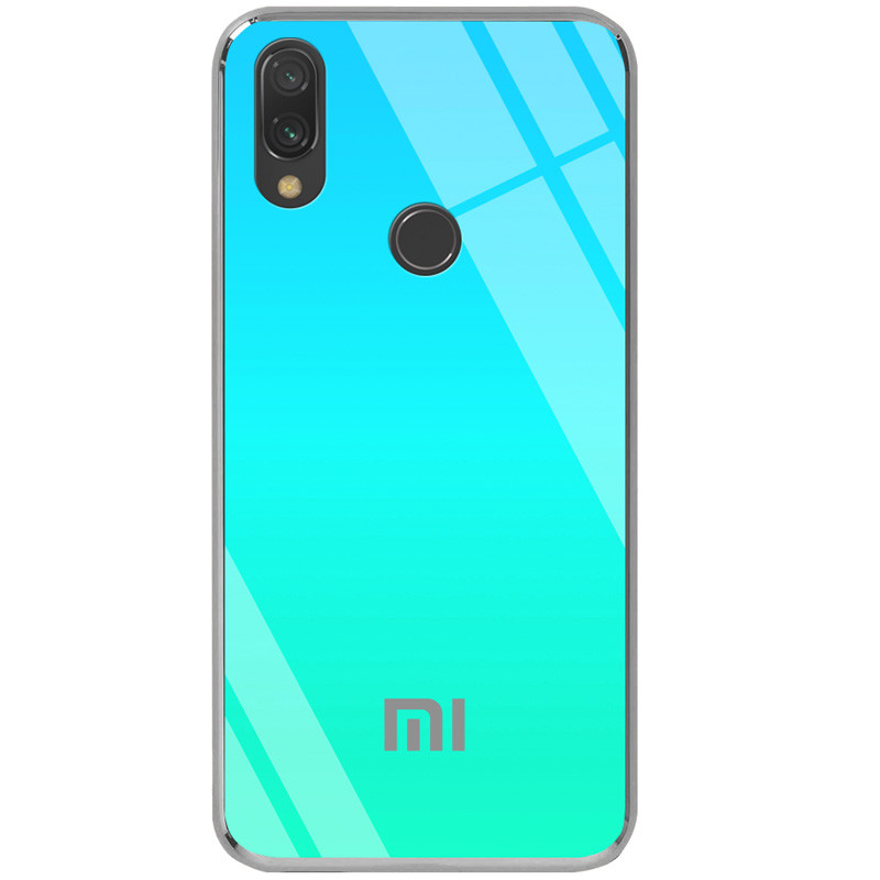 

TPU + Glass чохол Gradient Rainbow з лого для Xiaomi Redmi Note 7S (Блакитний) 737985
