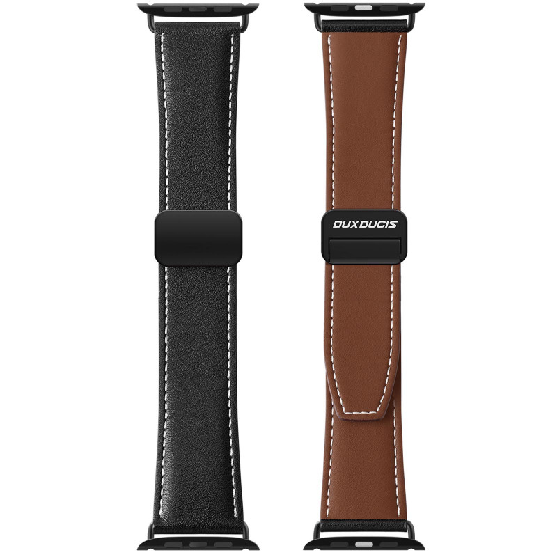 Фото Ремінець Dux Ducis Genuine Leather для Apple Watch 38/40/41/42mm(ser.10) (Black) на vchehle.ua