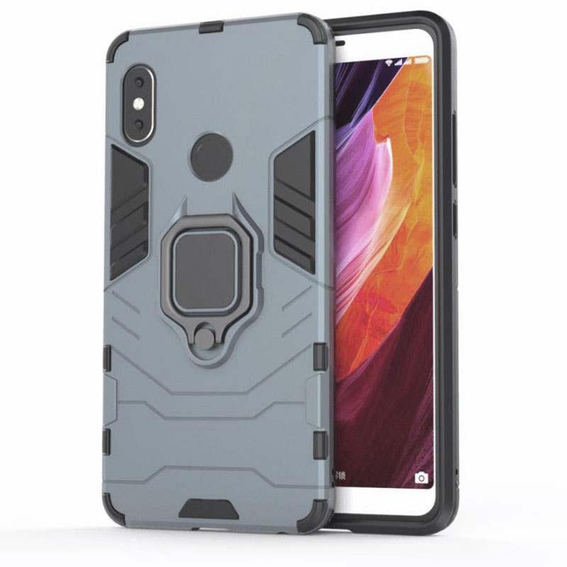 

Ударопрочный чехол Transformer Ring for Magnet для Xiaomi Redmi 6 Pro (Серый / Metal slate) 660463