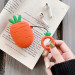 Купить Силиконовый футляр Smile Fruits series для наушников AirPods 1/2 + кольцо (Carrot) на vchehle.ua