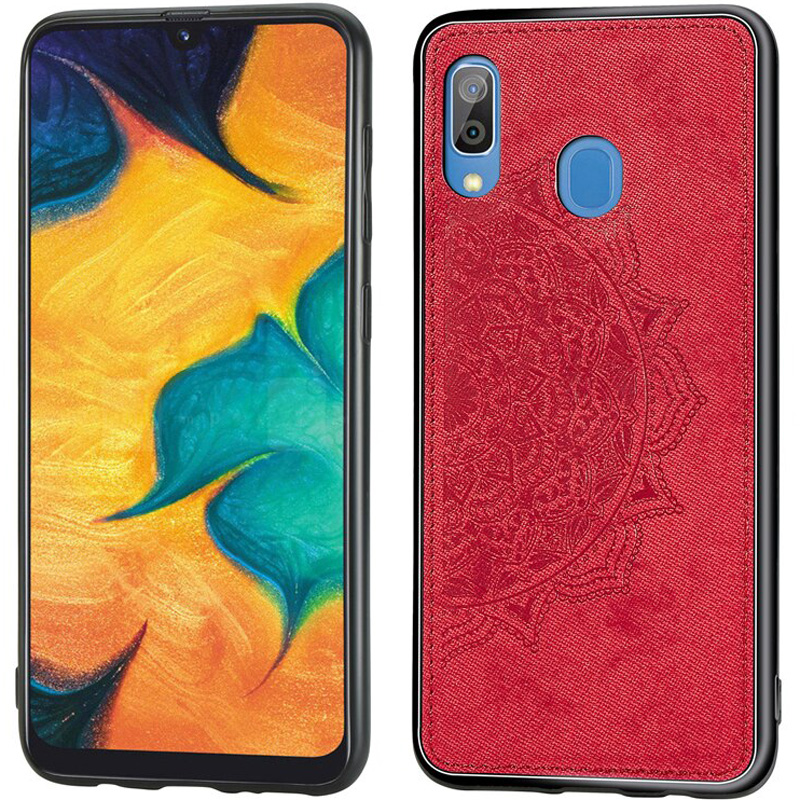 

TPU+Textile чохол Mandala з 3D тисненням для Samsung Galaxy A30 (Червоний) 708915