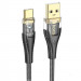 Дата кабель Hoco U121 Gold standart Transparent Discovery Edition USB to Type-C (1.2m) (Black)