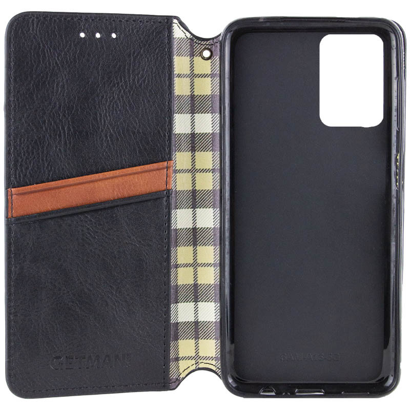 Кожаный чехол-книжка GETMAN Cubic (PU) для Motorola Moto G05 / E15 (Черный) в магазине vchehle.ua