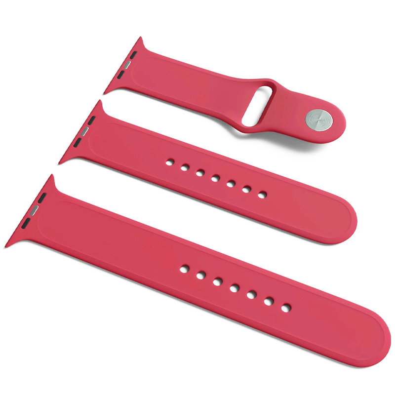 Силіконовий ремінець для Apple Watch Sport Band 38/40/41/42mm(ser.10) (S/M & M/L) 3pcs (Малиновий / Pomegranate)