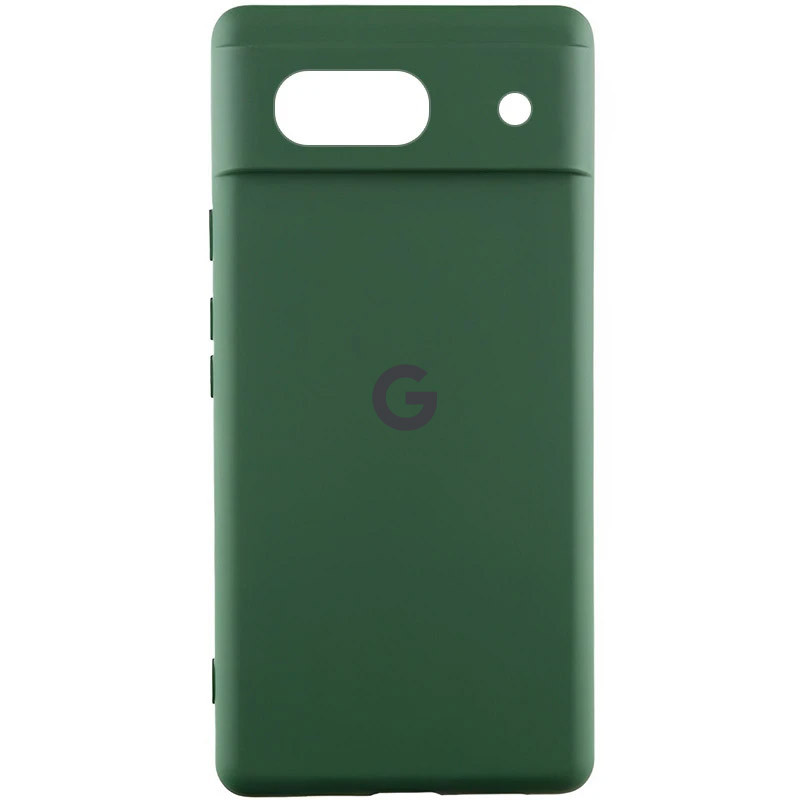 Чохол Silicone Cover Lakshmi Full Camera (AA) with logo на Google Pixel 7a (Зелений / Dark green)