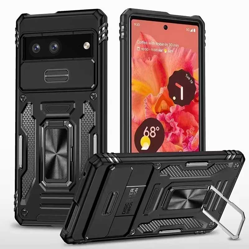 Ударопрочный чехол Camshield Army Ring для Google Pixel 7 (Черный / Black)