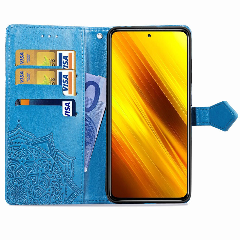 Фото Кожаный чехол-книжка Art Case с визитницей для Xiaomi Poco X3 NFC / Poco X3 Pro (Синий) на vchehle.ua