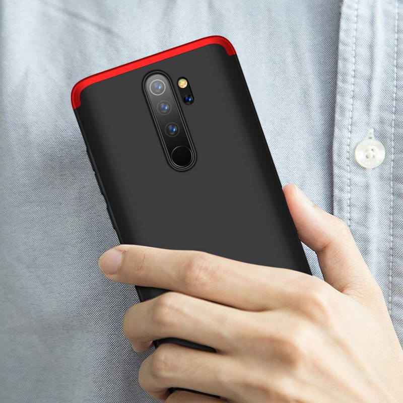 Купить Пластиковая накладка GKK LikGus 360 градусов (opp) для Xiaomi Redmi Note 8 Pro (Черный / Красный) на vchehle.ua