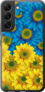 Чехол Жёлто-голубые цветы для Samsung Galaxy S22