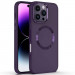 TPU чохол Bonbon Metal Style with Magnetic safe на Apple iPhone 16 Pro (6.3") (Фиолетовый / Dark Purple)