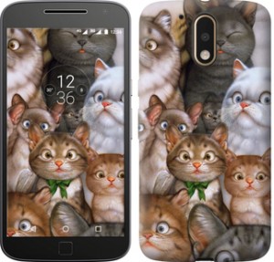 Чехол коты для Motorola Moto G4