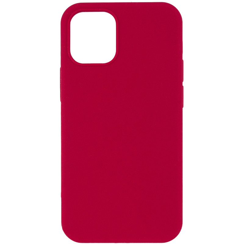 Чехол Silicone Case Full Protective (AA) NO LOGO для Apple iPhone 12 Pro Max (6.7") (Красный / Rose Red)