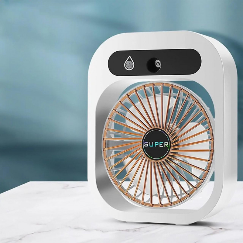 Настільний вентилятор Q8 з водяним охолодженням 1200 mAh (White) в магазині vchehle.ua
