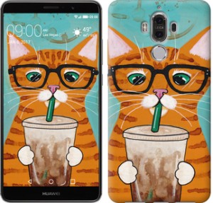 Чохол Зеленоокий кіт в окулярах на Huawei Mate 9