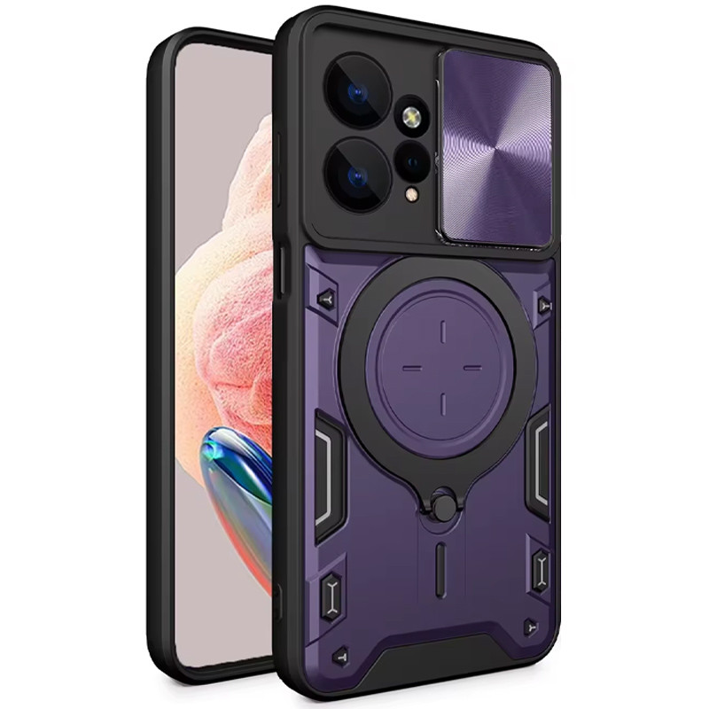 Фото Ударопрочный чехол Bracket case with Magnetic для Xiaomi Redmi Note 12 4G (Purple) на vchehle.ua