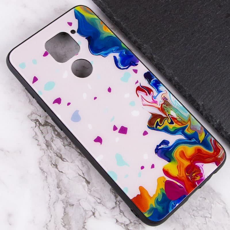 Фото TPU+Glass чохол Diversity на Xiaomi Redmi Note 9 / Redmi 10X (Stains multicolored) в маназині vchehle.ua