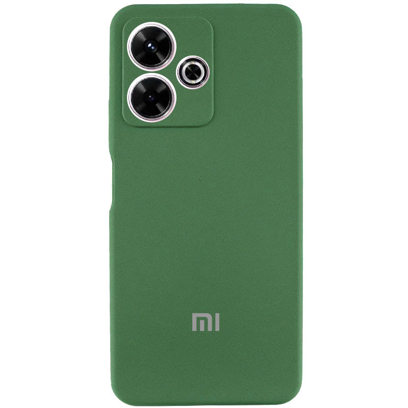 Чохол Silicone Cover Lakshmi Full Camera (AA) with logo на Xiaomi Redmi 13 4G / Poco M6 4G (Зелений / Dark green)