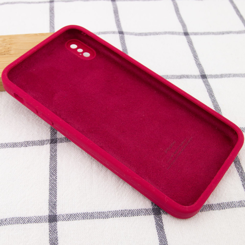 Фото Чехол Silicone Case Square Full Camera Protective (AA) для Apple iPhone XS Max (6.5") (Красный / Rose Red) в магазине vchehle.ua