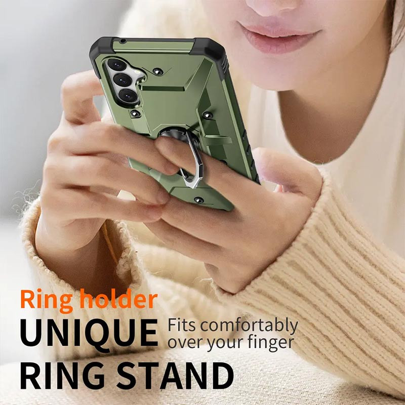 Купити Ударостійкий чохол Pathfinder Ring на Samsung Galaxy A14 4G/5G (Зелений / Army Green) на vchehle.ua