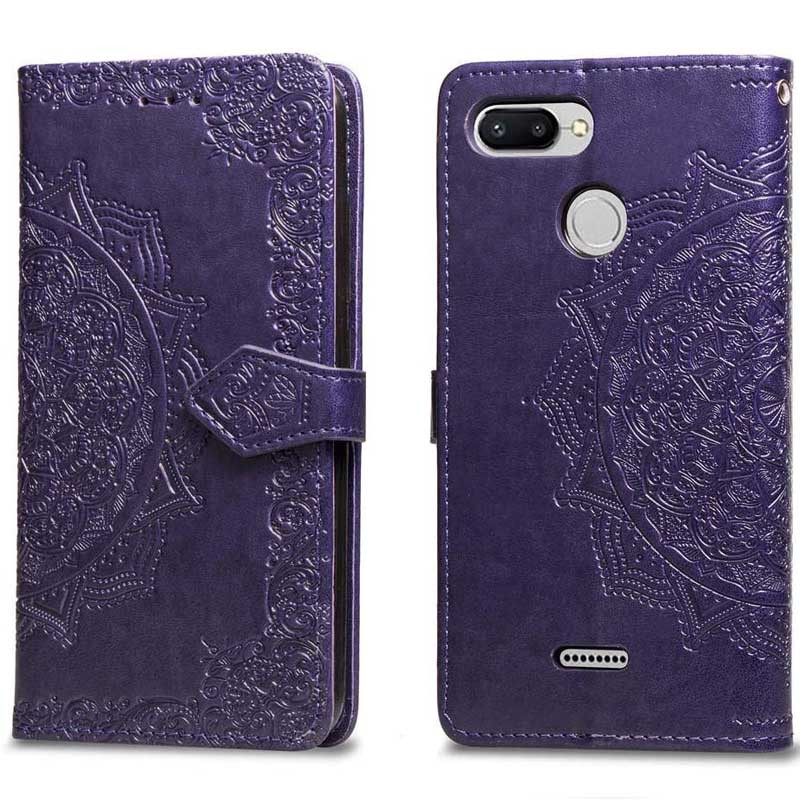 Фото Кожаный чехол-книжка Art Case с визитницей для Xiaomi Redmi 6 (Фиолетовый) на vchehle.ua