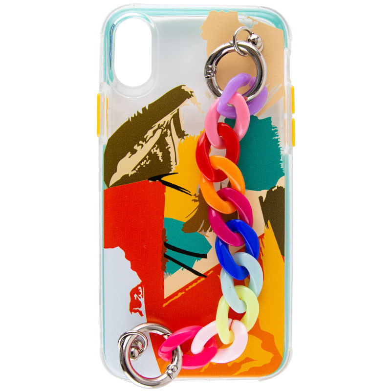 

TPU+PC чехол Colorspot с ремешком-цепью для iPhone XS (5.8") (Tropic) 1186861