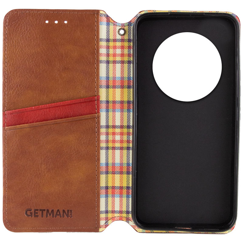 Фото Кожаный чехол книжка GETMAN Cubic (PU) для Xiaomi Redmi 14C / Poco C75 (Коричневый) в магазине vchehle.ua