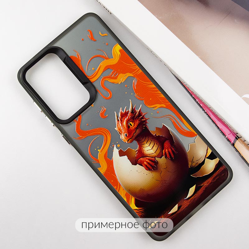 Фото TPU+PC чехол TakiTaki Fantasy magic glow для Apple iPhone 13 Pro Max (6.7") (Fire dragon - Black) на vchehle.ua