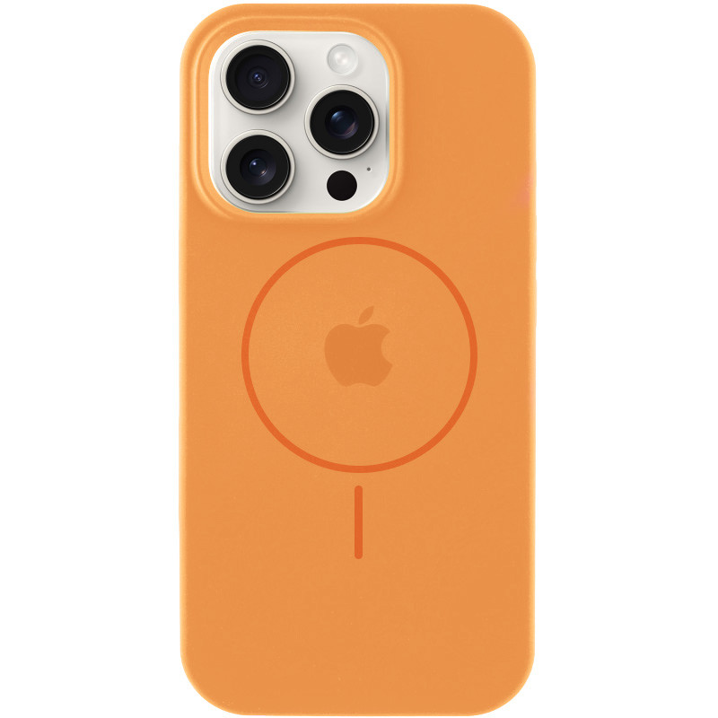 Чохол Silicone Case Full Protective (AA) with Magnetic Safe на Apple iPhone 15 Pro Max (6.7") (Помаранчевий / Papaya)