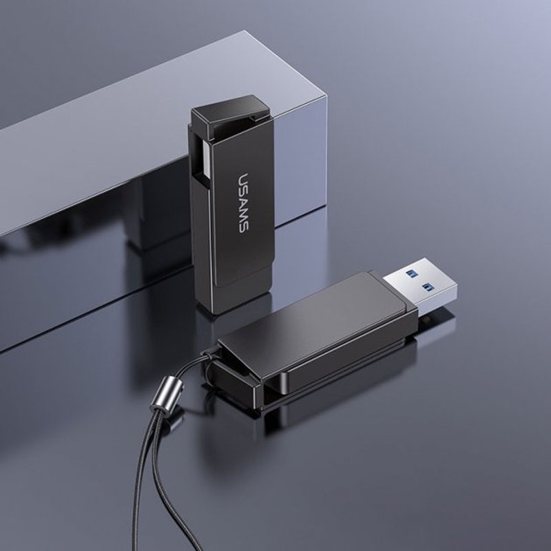 Купить Уценка Флеш-накопитель Usams US-ZB197 USB 3.0 Rotatable High Speed – 128GB (Вскрытая упаковка / Iron-grey) на vchehle.ua