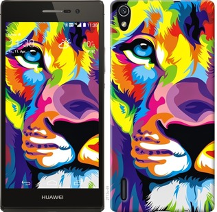

Чехол Разноцветный лев для Huawei Ascend P7 261673