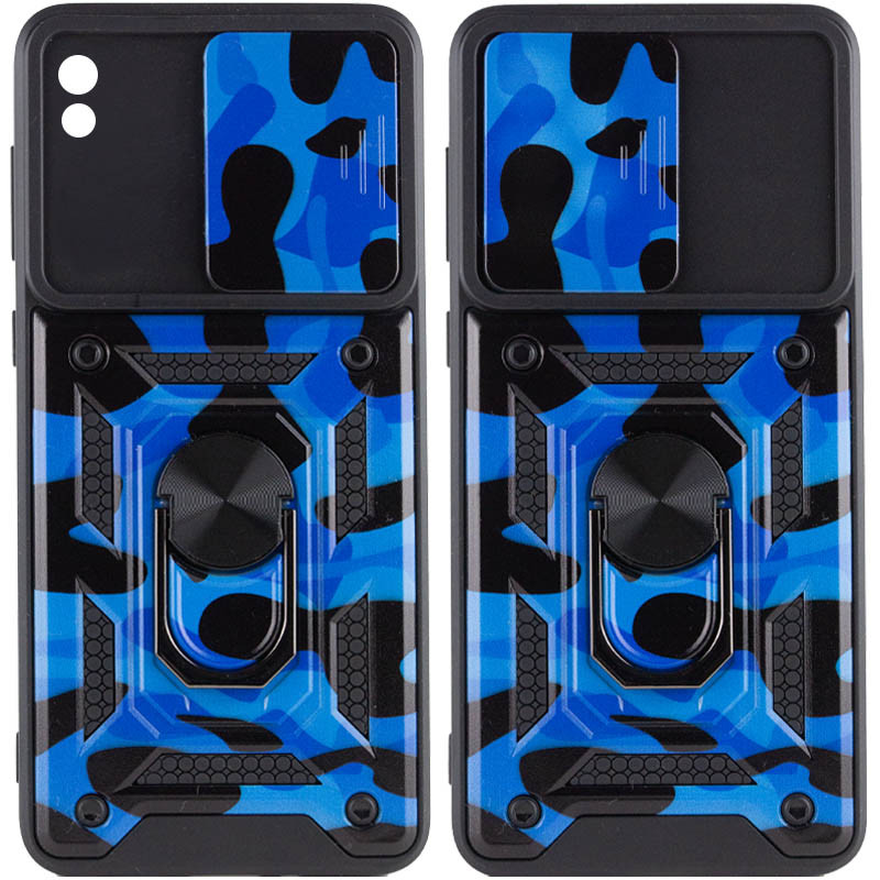 Ударопрочный чехол Camshield Serge Ring Camo для Xiaomi Redmi 9A (Синий / Army Blue)