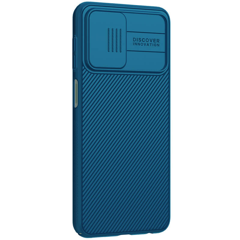 Купить Карбоновая накладка Nillkin Camshield (шторка на камеру) для Samsung Galaxy M53 5G (Синий / Blue) на vchehle.ua