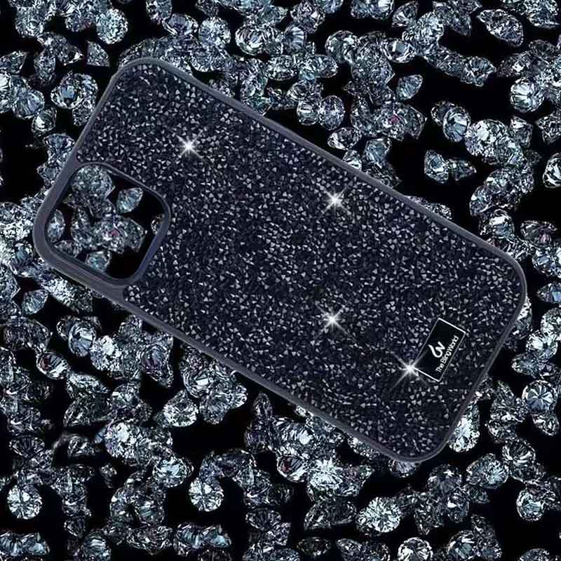 Фото TPU чохол Bling World Rock Diamond на Apple iPhone 16 Pro (6.3") (Чорний) на vchehle.ua