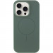 Чохол Silicone Case Full Protective (AA) NO LOGO with Magnetic Safe на Apple iPhone 15 Pro (6.1") (Зелений / Pine green)