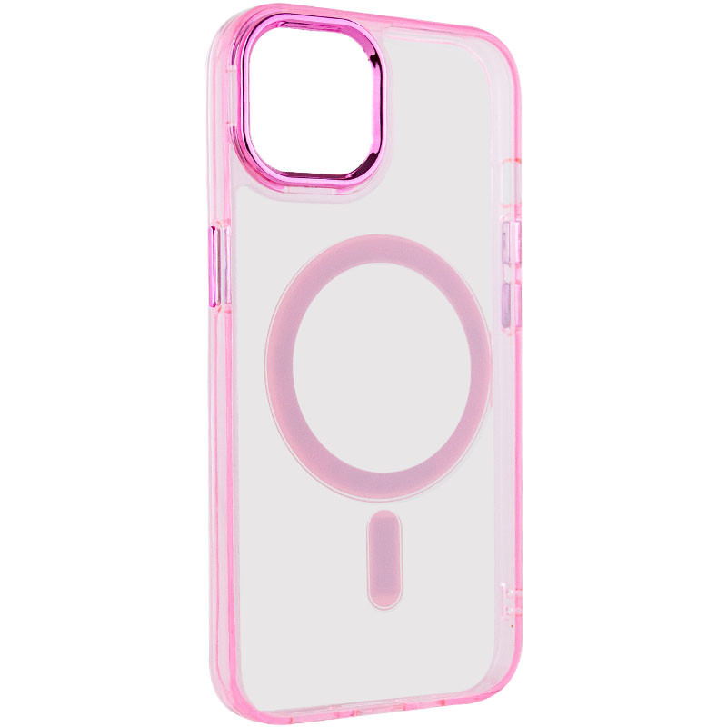 Фото Чохол TPU Iris with Magnetic safe на Apple iPhone 14 (6.1") (Рожевий) на vchehle.ua