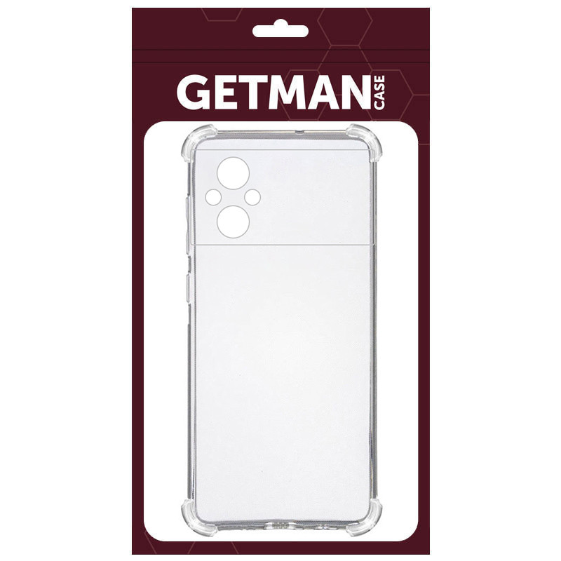 Фото TPU чехол GETMAN Ease logo усиленные углы Full Camera для Xiaomi Poco M5 (Бесцветный (прозрачный)) в магазине vchehle.ua