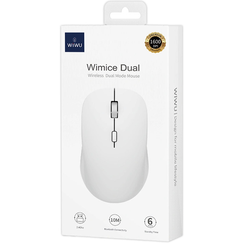 Замовити Бездротова миша WIWU WM108 2.4G+BT5.0 (White) на vchehle.ua