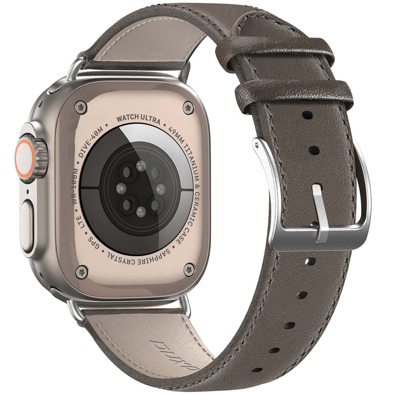 Фото Ремешок Dux Ducis Leather Strap Classic для Apple Watch 38/40/41/42mm(ser.10) (Grey) на vchehle.ua