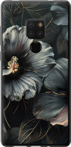 Чохол Чорні квіти на Huawei Mate 20