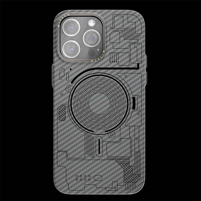 Фото Чехол M-Tech Carbon soft touch with Magnetic Safe для Apple iPhone 12 Pro / 12 (6.1") (Grey) на vchehle.ua