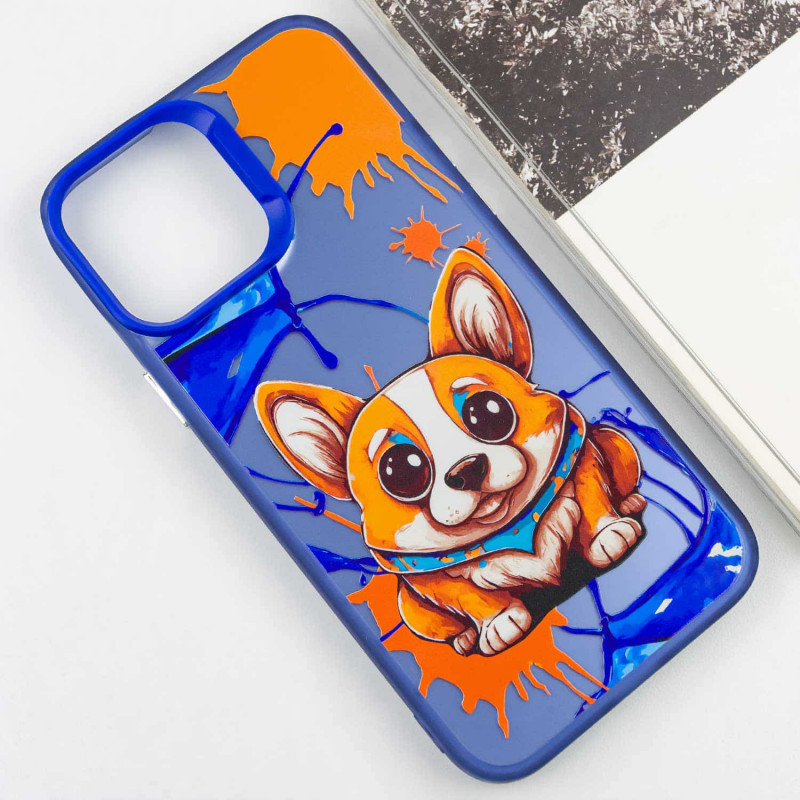 Фото TPU+PC чохол TakiTaki Graffiti magic glow на Xiaomi Redmi 12C (Corgi dog / Blue) на vchehle.ua